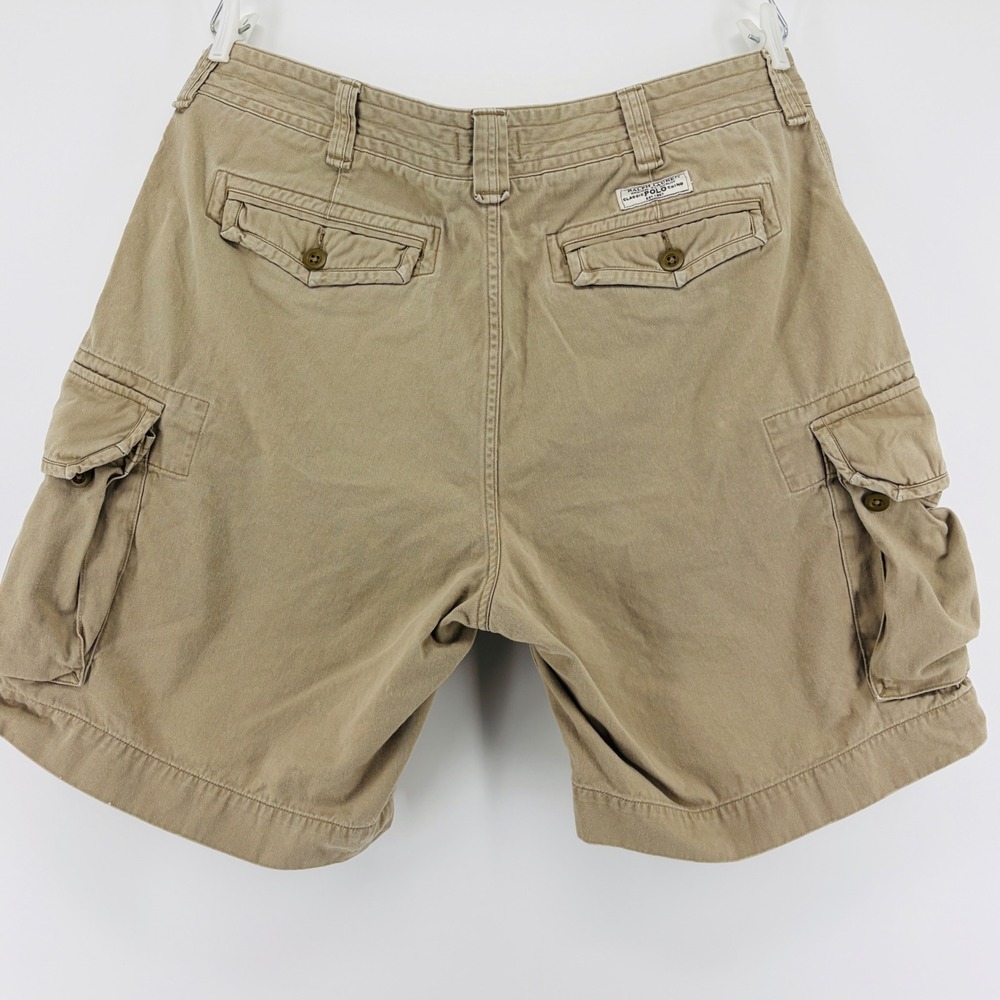 Polo Ralph Lauren Cargo Shorts Mens 40 Tan Khaki Utility 10" Rugged Gorpcore - Picture 2 of 6